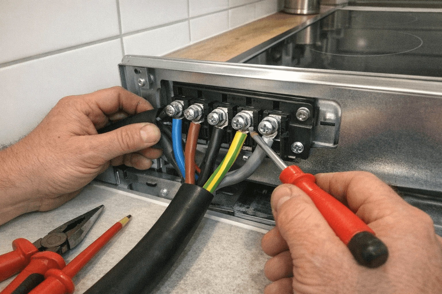 Fachgerechter Anschluss eines Elektroherds in der Küche