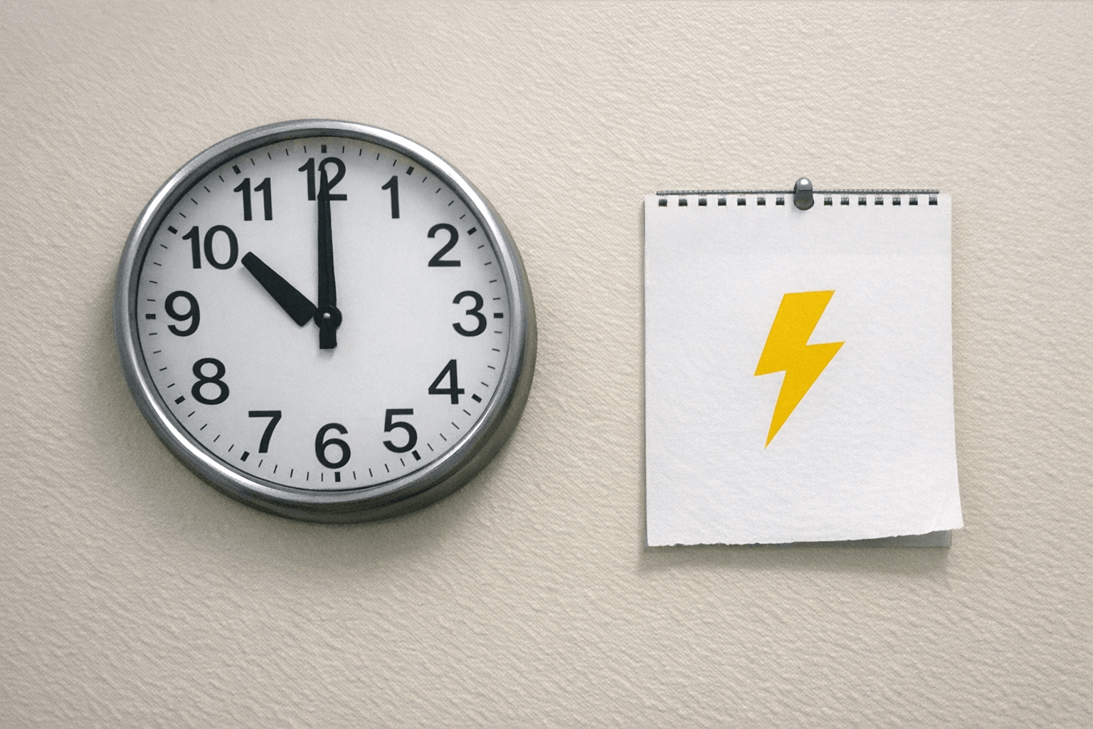 Uhr- und Blitzsymbol für den Elektronotdienst am Wochenende